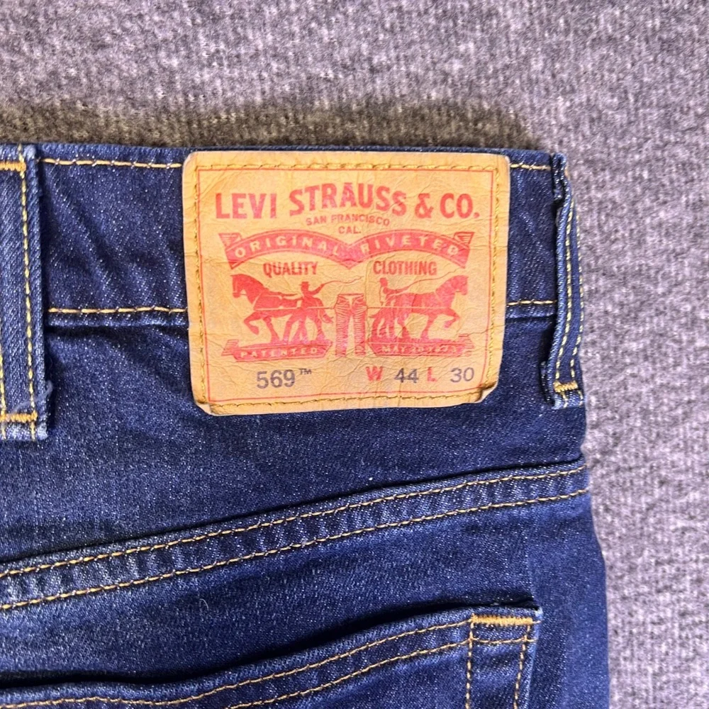 Levis 569 Jeans Men 44x30 Blue Loose Straight Baggy Casual Relaxed Stretch Denim